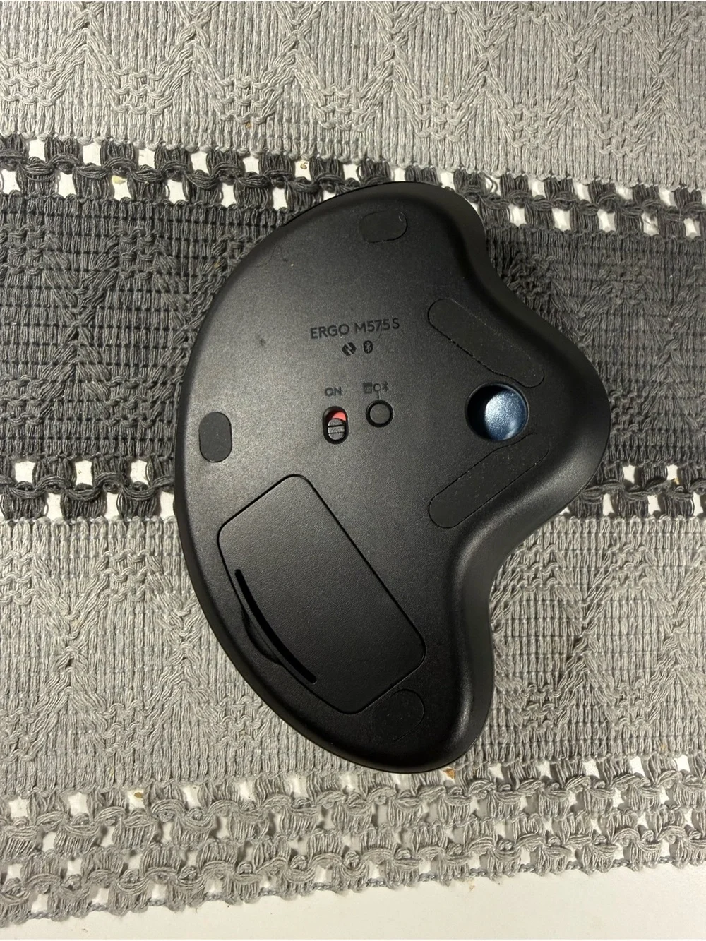 Logitech Ergo M575S Wireless Trackball Mouse Black w/ USB Dongle .Tested